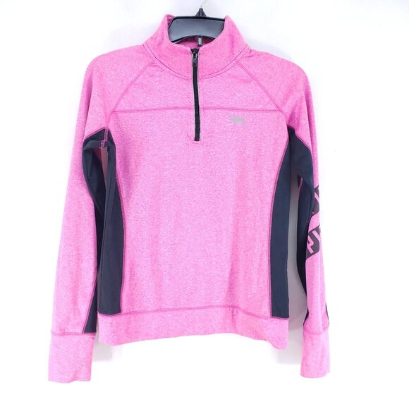 PINK Victoria's Secret Sweaters - Pink Half Zip Athletic Pullover Women's Sz Small